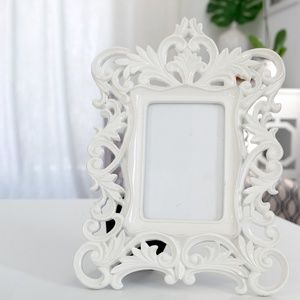 Ornate Scroll Hollywood Regency Style Photo Frame 4 X 6 White Gloss Parisian Hom